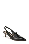 Franco Sarto Khloe Slingback Pointed Toe Pump In Black Leather