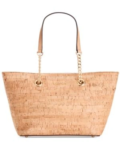 Calvin Klein Cork Tote In Cork/gold