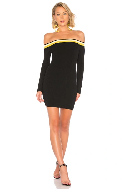 By The Way. Tony Off Shoulder Knit Dress In Yellow & Black