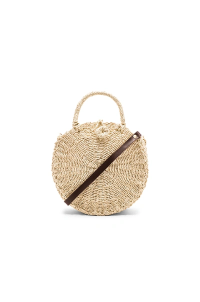 Hat Attack Mini Cooper Round Bag In Nude. In Natural