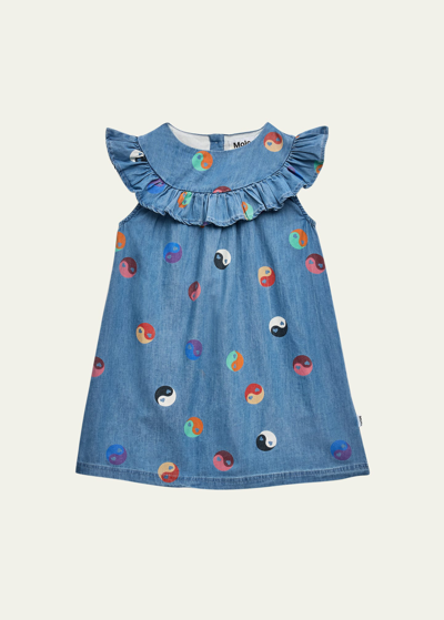 Molo Girls Yin Yang Mini Kids Celia Yin Yang Organic-cotton Dress 5-14 Years