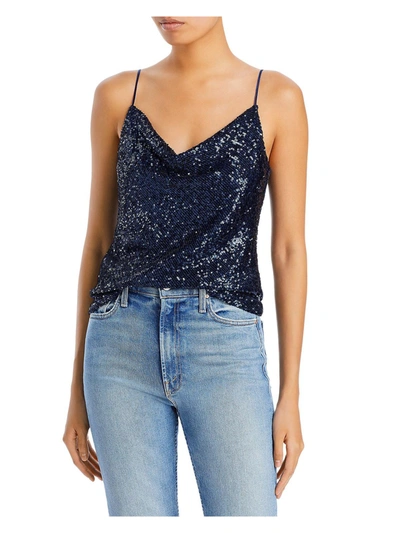 Generation Love Monet Womens Sequin Cowlneck Cami In Blue