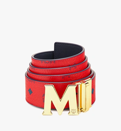 Mcm Claus M Reversible Belt 1.75" In Visetos In Red