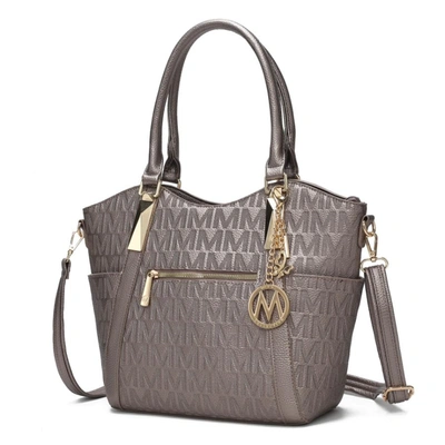 Mkf Collection By Mia K Hazel Vegan Leather Women's Tote Handbag In Silver