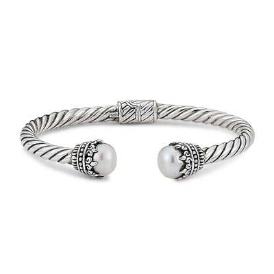 Samuel B Jewelry Sterling Silver White Pearl Bangle