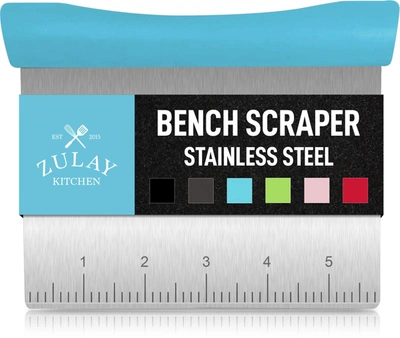 Zulay Kitchen Multi-purpose Bench Scraper & Chopper Square In Blue