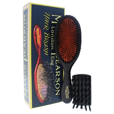 Mason Pearson Handy Bristle Brush - B3 Dark Ruby By  For Unisex - 2 Pc Hair Brush And Cleaning Brush In White