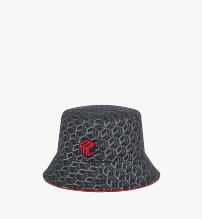 Mcm Bucket Hat In Cubic Monogram Jacquard In Black