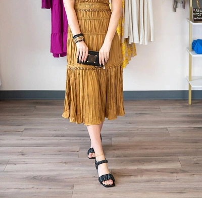 dress forum gold pleated dress Ulla Johnson | Women's Persephone Pleated Cami Wedding Guest Gown in Gold Satin Sleeveless Maxi Dress