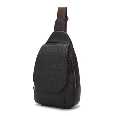 Mkf Collection By Mia K Cleisy M Logo Embossed Vegan Leather Women's Sling Bag In Gold