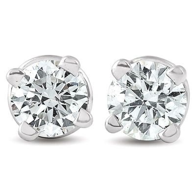 Pompeii3 1/4 Ct Diamond Screw Back Studs 14k White Gold Lab Grown Eco Friendly In Multi