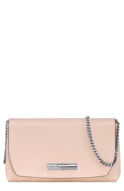 Longchamp Roseau Box Leather Crossbody Bag In Pale Pink
