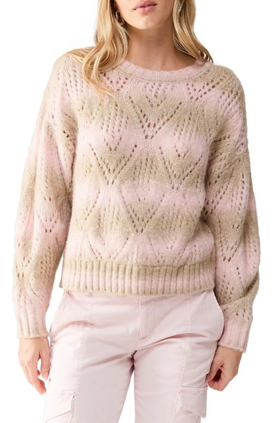 Sanctuary Stripe Pointelle Stitch Jumper In Pink