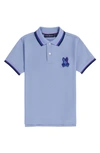 Psycho Bunny Kids' Apple Valley Tipped Piqué Polo In Purple Impression
