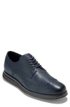 Cole Haan Original Grand Wingtip Derby In Navy Blazer/ Saffiano