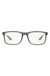 Ray Ban 53mm Rectangular Optical Glasses In Transparent Grey