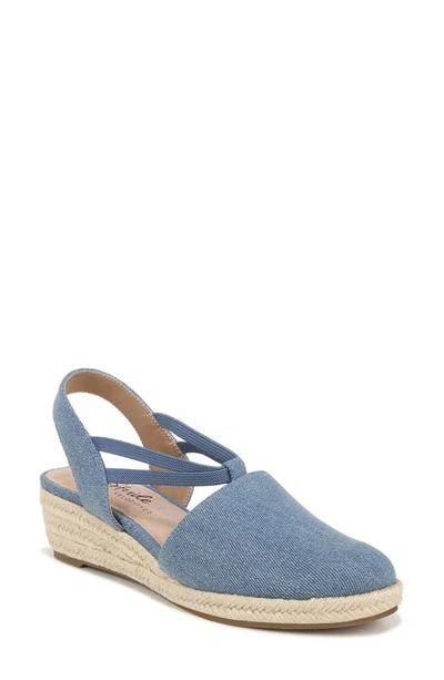 Lifestride Katrina Slingback Espadrille Wedge Pump In Blue