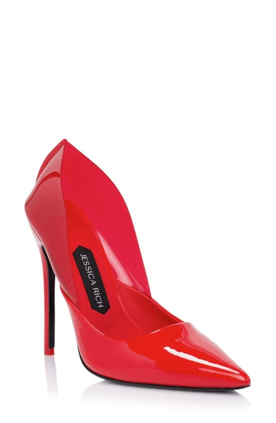 Jessica Rich Angelica Pointed Toe Pump In Red