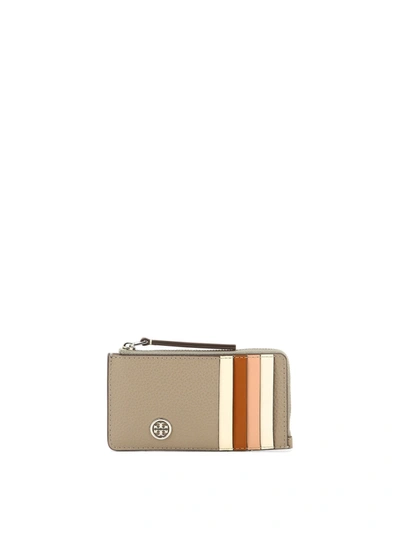 Tory Burch Robinson Card Holder In Brown