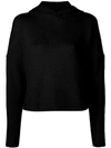 Theory Cashmere Crop Hoodie In Black