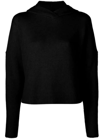 Theory Cashmere Crop Hoodie In Black