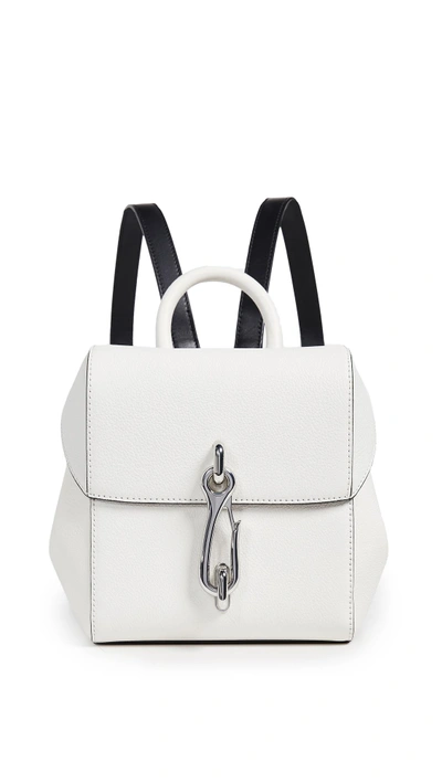 Alexander Wang Hook Mini Smooth And Textured-leather Backpack In Black/white