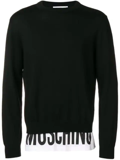 Moschino Logo Waistband Sweater In Black