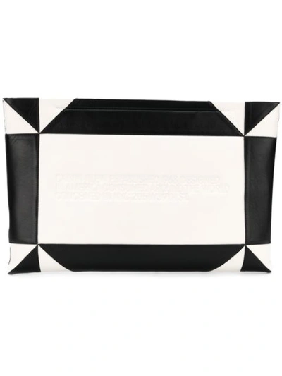 Calvin Klein 205w39nyc Embossed Geometric Clutch In Black