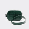 Pop & Suki Croc Embossed Bigger Leather Camera Bag - Green In Emerald