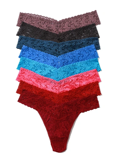 Hanky Panky 8 Pack Signature Lace Original Rise Thongs Bolds In Multicolor