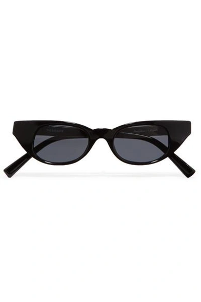 Le Specs + Adam Selman The Breaker Cat-eye Acetate Sunglasses In Black