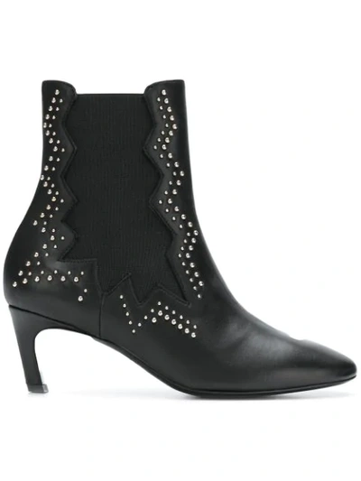 Marc Ellis Embellished Studded Boots In Black