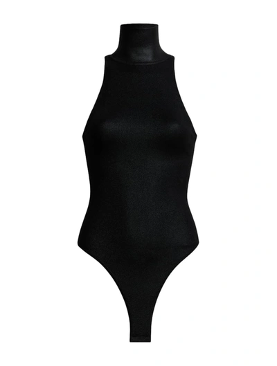 Alaïa Covered High Neck Bodysuit In Black