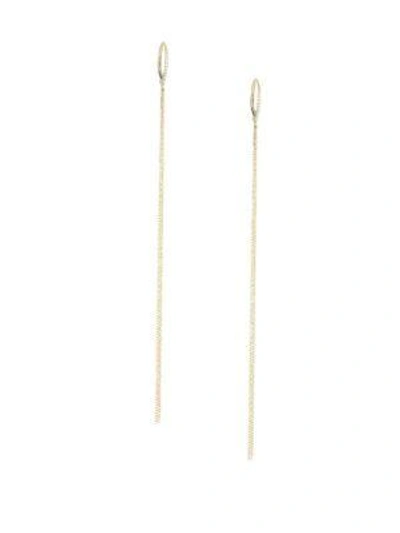 Ef Collection Women's Diamond & 14k Yellow Gold Fringe Drop Earrings