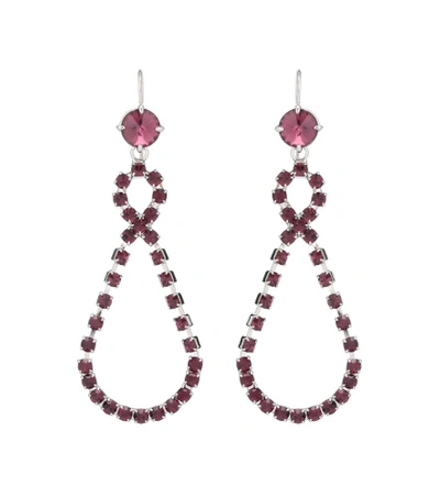 Miu Miu Crystal-embellished Earrings In Red