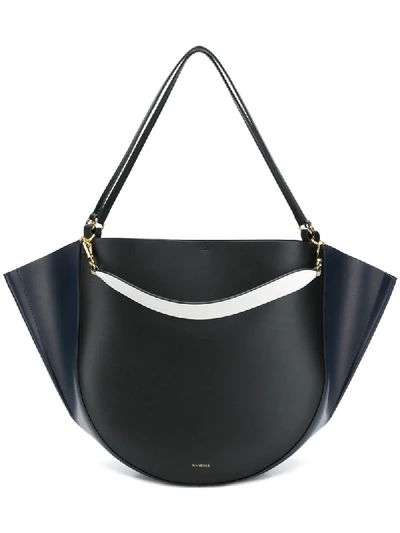 Wandler Mia Medium Leather Tote In Black