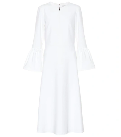 Tibi Crêpe Midi Dress In White