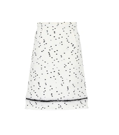 Giambattista Valli Wool-blend Tweed Skirt In White