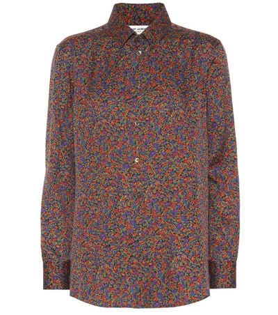 Saint Laurent Printed Silk Shirt In Multicoloured