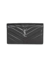 Saint Laurent Large Lou Lou Quilted Leather Wallet In Black