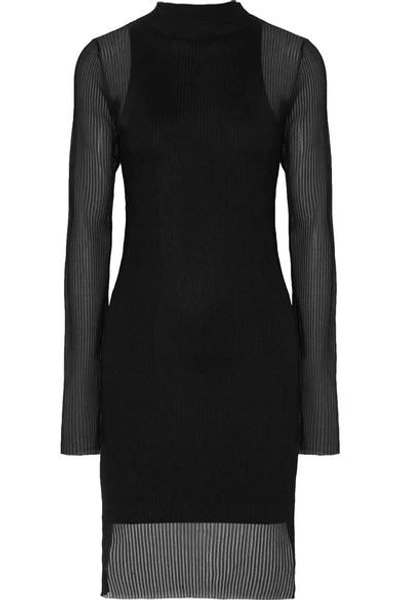 Dion Lee Ribbed-knit Mini Dress In Black