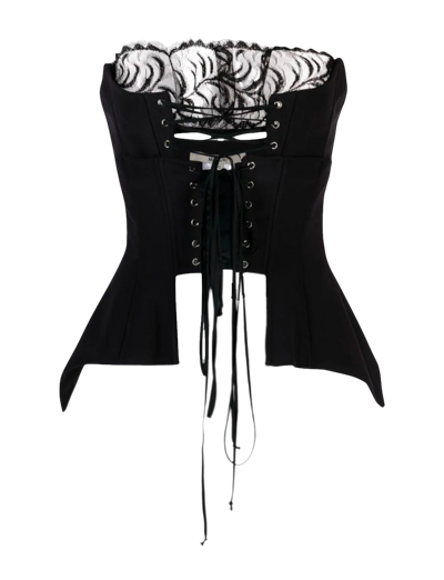 Manurí Corset-style Panelled-lace Top In Black