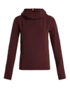 Rabanne Funnel-neck Hooded Jersey Sweater In Burgundy