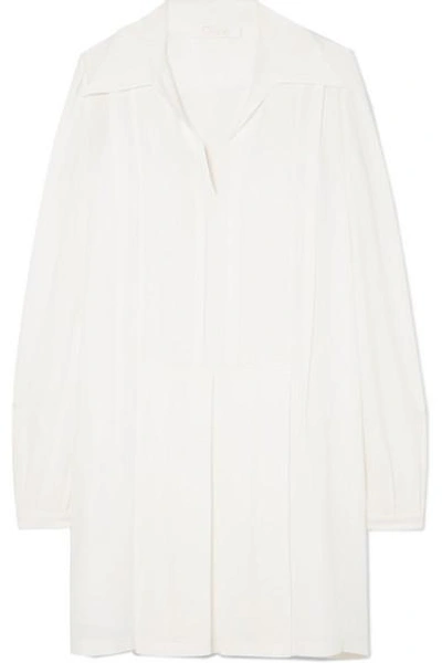 Chloé Silk Crepe De Chine Mini Dress In Cream