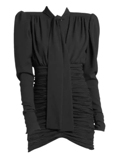Saint Laurent Women's Puff Sleeve Mini Dress In Black