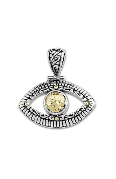 Samuel B. 18k Gold & Sterling Silver Evil Eye Pendant In Silver/ Gold