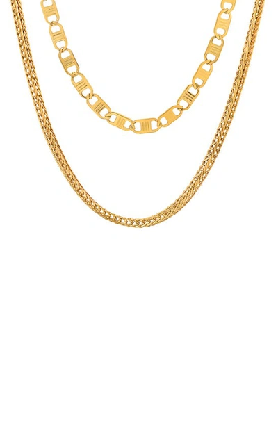 Hmy Jewelry Layered Chain Necklace In Yellow
