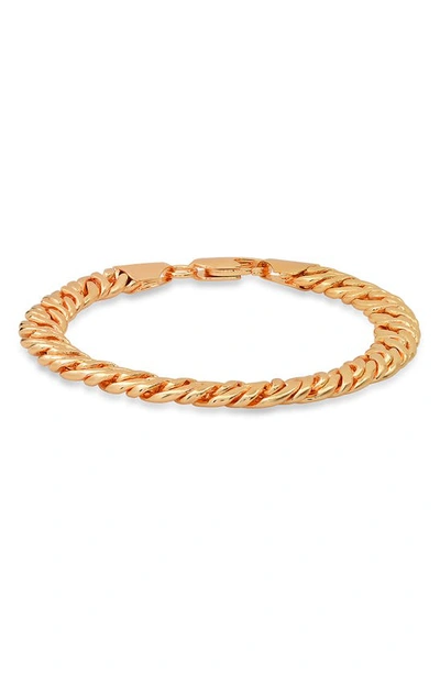 Hmy Jewelry Curb Chain Bracelet In Yellow