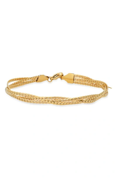 Hmy Jewelry 18k Yellow Gold Plated Braided Chain Bracelet