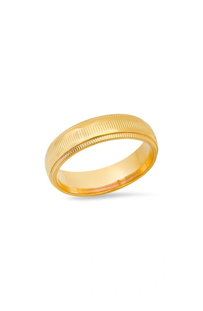 Hmy Jewelry Textured Band Ring In Metallic